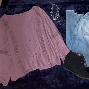 Plum babydoll shirt